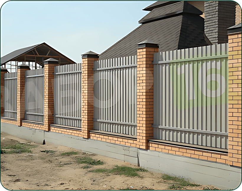 Забор на ленточном фундаменте