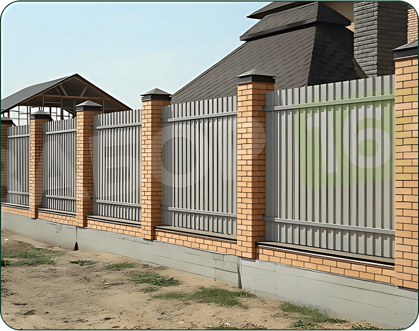 Забор на ленточном фундаменте